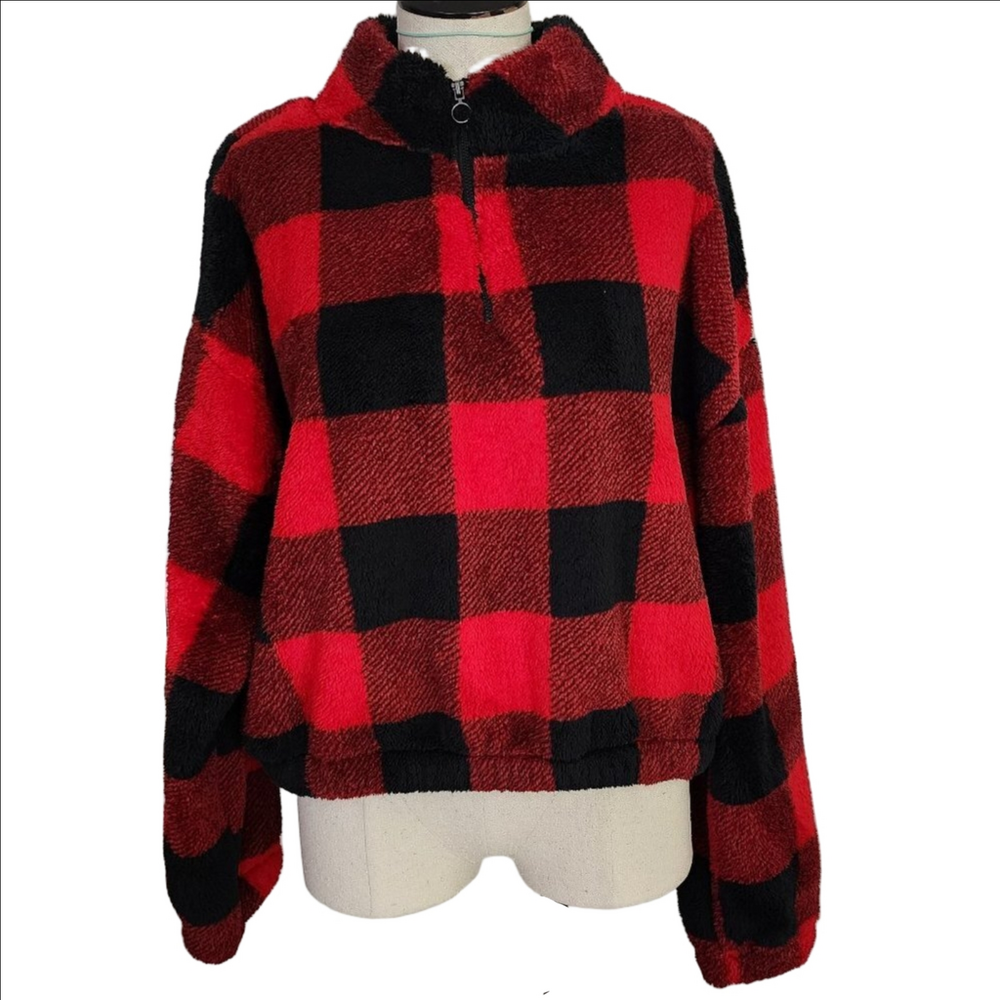 SO PLAID FLEECE PULL-OVER